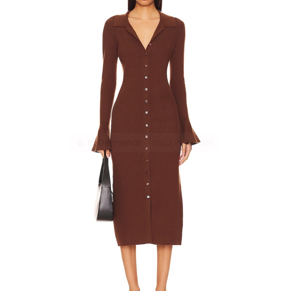 PAIGE Sundara Dress in Chocolate Brown size Medium